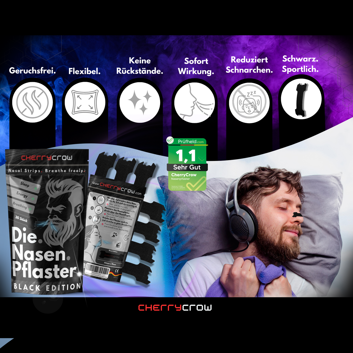 Die Nasenpflaster | Black Edition (30 Stück)